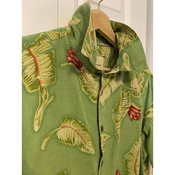 Island Republic Men’s Sz‎ L Green Pineapple Floral Hawaiian - Picture 3 of 9